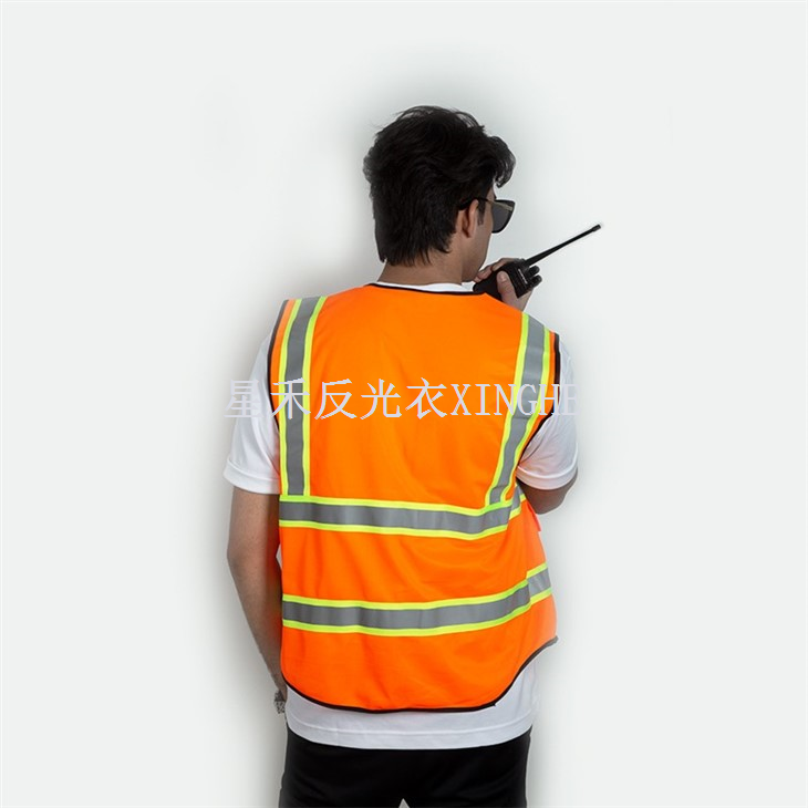 SUPREME biztonsági mellény (10 zsebes) 2. osztályú, ANSI által tesztelt OSHA-kompatibilis Hi Vis fényvisszaverő PPE Surveyor