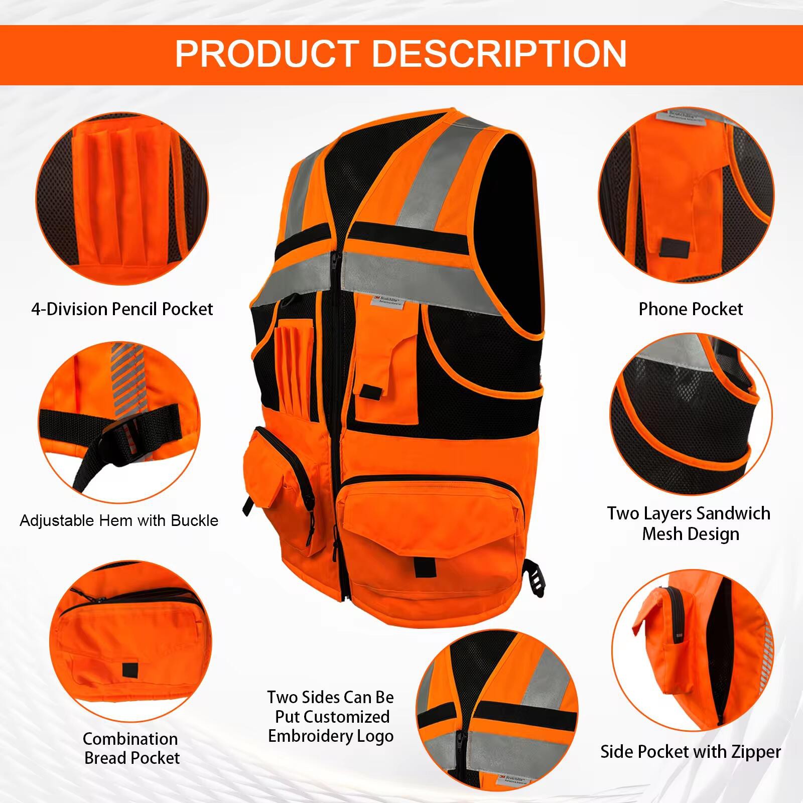 custom safety vest with pocket custom safety vest with pocket